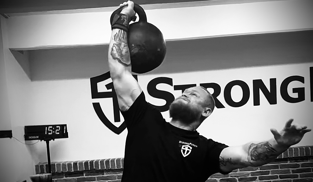 Jiří s kettlebell
